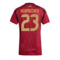 Camiseta Bélgica Arthur Vermeeren #23 Primera Equipación Replica Eurocopa 2024 para mujer mangas cortas